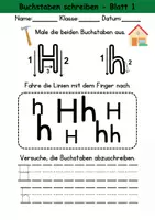 Vorschau - Arbeitsblätter - Buchstabeneinführung 1. Klasse - Buchstabe H/h - Grundschrift - Seite 2