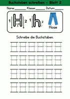 Vorschau - Arbeitsblätter - Buchstabeneinführung 1. Klasse - Buchstabe H/h - Grundschrift - Seite 3