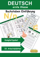 Vorschau - Arbeitsblätter - Buchstabeneinführung 1. Klasse - Buchstabe N/n - Grundschrift - Deckblatt