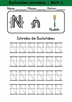 Vorschau - Arbeitsblätter - Buchstabeneinführung 1. Klasse - Buchstabe N/n - Grundschrift - Seite 3