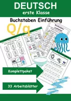 Vorschau - Arbeitsblätter - Buchstabeneinführung 1. Klasse - Buchstabe Q/q - Grundschrift - Deckblatt