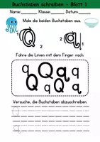 Vorschau - Arbeitsblätter - Buchstabeneinführung 1. Klasse - Buchstabe Q/q - Grundschrift - Seite 2
