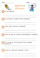 Vorschau - Arbeitsblätter - Afghanistan Arbeitsblatt 2. und 3.Klasse Deutsch, DaZ / DaF Vertretungsstunde mit Loesungen - Deckblatt