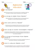 Vorschau - Arbeitsblätter - Afghanistan Arbeitsblatt 2. und 3.Klasse Deutsch, DaZ / DaF Vertretungsstunde mit Loesungen - Seite 1