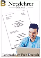 Vorschau - Lehrpläne/Lehrermaterial - Lehrprobe im Fach Deutsch (Stoffplanung und Unterrichtsentwurf) - Deckblatt