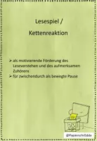 Vorschau - Arbeitsblätter - Lesespiel Kettenreaktion Deutsch Lesen Zuhören - Deckblatt