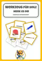 Vorschau - Stationenlernen - Werkzeug (Holz) - Memory® / MERK ES DIR! - 2-fach differenziert - Deckblatt
