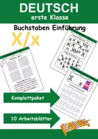 Vorschau - Arbeitsblätter - Buchstabeneinführung 1. Klasse - Buchstabe X/x - Grundschrift - Deckblatt