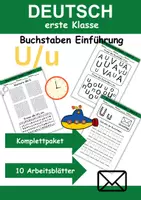 Vorschau - Arbeitsblätter - Buchstabeneinführung 1. Klasse - Buchstabe U/u - Grundschrift - Deckblatt