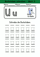 Vorschau - Arbeitsblätter - Buchstabeneinführung 1. Klasse - Buchstabe U/u - Grundschrift - Seite 3