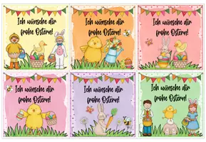 Vorschau - Bildkarten - Grußkarten für die Osterferien / Osterferiengruß - Seite 1
