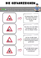 Vorschau - Arbeitsblätter - Polizei: Die Gefahrzeichen im Straßenverkehr - Seite 1