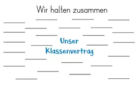 Vorschau - Bildkarten - Klassenvertrag - Aushang fürs Klassenzimmer zum Unterschreiben - Seite 1