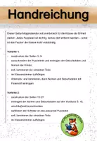 Vorschau - Mal- und Bastelvorlagen - Geburtstagskalender Puzzle Vorlage - Seite 1