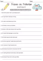 Vorschau - Arbeitsblätter - Präsens ins Präteritum A2-B2 Zeitformen umwandeln Sport Deutsch, DaZ / DaF Vertretungsstunde mit Loesungen - Deckblatt