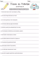 Vorschau - Arbeitsblätter - Präsens ins Präteritum A2-B2 Zeitformen umwandeln Essen Deutsch, DaZ / DaF Vertretungsstunde mit Loesungen - Deckblatt