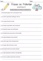 Vorschau - Arbeitsblätter - Präsens ins Präteritum A2-B2 Zeitformen umwandeln Freizeit Deutsch, DaZ / DaF Vertretungsstunde mit Loesungen - Deckblatt