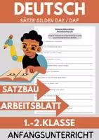 Vorschau - Arbeitsblätter - DaZ/DaF Einfache Sätze bilden Deutsch Respekt Satzbau DaZ Arbeitsblatt mit Loesungen - Deckblatt