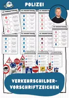 Vorschau - Arbeitsblätter - Polizei: Die Vorschriftzeichen im Straßenverkehr - Deckblatt