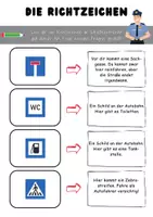 Vorschau - Arbeitsblätter - Polizei: Die Richtzeichen im Straßenverkehr - Seite 1