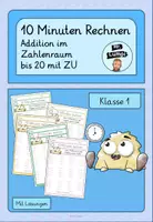 Vorschau - Arbeitsblätter - Materialpaket: 10 Minuten rechnen 3 Zahlenraum bis 20 - Deckblatt