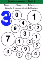 Vorschau - Arbeitsblätter - Mathematik Anfangsunterricht 1. Klasse - Zahleneinführung, Addition, Subtraktion - Seite 3