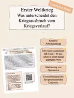 Vorschau - Arbeitsblätter - Erster Weltkrieg: Kriegsausbruch und Kriegsverlauf - Deckblatt