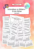 Vorschau - Arbeitsblätter - Erste Sätze zu Bildern schreiben - Miniheft - Deckblatt