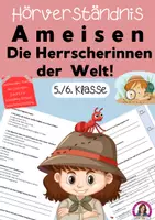 Vorschau - Arbeitsblätter - Klassenarbeit Hörverstehen - Ameisen, Herrscherinnen der Welt - Deckblatt