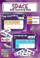 Vista previa - Unidades / Secuencias / Situaciones de Aprendizaje - Conteo salteado - Space Skip Counting Mats - Portada