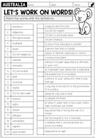 Vorschau - Arbeitsblätter - AUSTRALIA - Vocabulary Worksheet (Definitions) - Seite 3