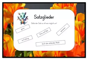 Vorschau - Fördermaterial/Inklusion - Satzglieder üben – Frühlingssätze Kartei (3./4. Klasse) - Seite 3