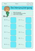 Vorschau - Arbeitsblätter - Rechenspaziergang Ostern mit den Knuffies Klasse 2 Addition und Subtraktion im ZR bis 100 ohne ZÜ (ZE +-E) - Seite 1