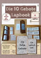 Vorschau - Mal- und Bastelvorlagen - 10 Gebote, Lapbook, Zehn Gebote, Mose, Klasse 3/4 - Deckblatt