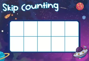 Vorschau - Arbeitsblätter - Zählen überspringen - Space Skip Counting Mats - Seite 3