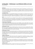 Vorschau - Arbeitsblätter - Lichtquellen - Glühlampen, Leuchtdioden (LEDs) und Laser (Infotext und Übungen) - Deckblatt
