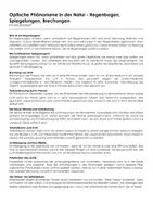 Vorschau - Arbeitsblätter - Optische Phänomene in der Natur - Regenbogen, Spiegelungen, Brechungen (Infotext und Übungen) - Deckblatt