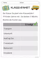 Vorschau - Stationenlernen - Klassenfahrt / Schriftlich Multiplizieren / Lerntheke - Seite 1