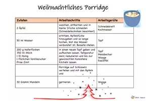 Vorschau - Arbeitsblätter - Weihnachtliches Porridge - Rezept - Seite 1