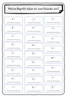 Vorschau - Stundenentwürfe - Kalender Wochentage Monate Klasse 2, 3, 4 - Seite 1