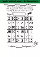 Vorschau - Arbeitsblätter - 1x1 Spiele Multiplikation - Mathematik - Seite 1