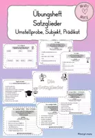 Vorschau - Arbeitsblätter - Übungsheft Satzglieder (Umstellprobe, Subjekt, Prädikat) - Deckblatt