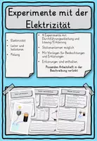 Vorschau - Stundenentwürfe - Experimente Elektrizität Strom Klasse 2, 3, 4 - Deckblatt