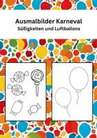 Vorschau - Mal- und Bastelvorlagen - Ausmalbilder Karneval/Fasching - Deckblatt