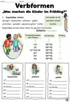 Vorschau - Arbeitsblätter - Verbformen "Was machen die Kinder im Frühling?" DaZ / DaF / Deutsch - Seite 3