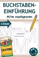 Vorschau - Arbeitsblätter - 1.Klasse Buchstabeneinführung: Buchstaben nachspuren M/m - Deckblatt