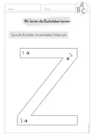 Vorschau - Arbeitsblätter - 1. Klasse Deutsch: Buchstabe Z/z nachspuren – Druckschrift Arbeitsblatt - Seite 2
