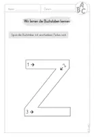 Vorschau - Arbeitsblätter - 1. Klasse Deutsch: Buchstabe Z/z nachspuren – Druckschrift Arbeitsblatt - Seite 3
