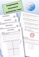 Vorschau - Arbeitsblätter - Gruppenpuzzle Extremwerte eines quadratischen Terms ablesen - Deckblatt