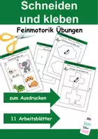 Vorschau - Arbeitsblätter - Schneiden und kleben lernen - Anfangsunterricht, 1. Klasse Scherenübungen - Deckblatt